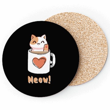Discover Fluffy kitty tea for women Coasters