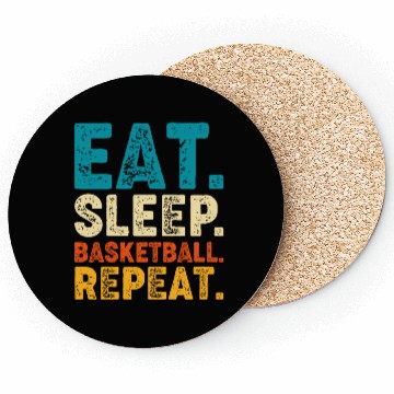 Discover Eat Sleep Basketball Repeat Retro Vintage Coasters