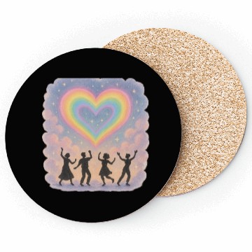 Discover 20250702 1417 Rainbow Heart Dance simple compos Coasters