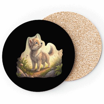 Discover Autumn Whispers Wolf Pup Coasters