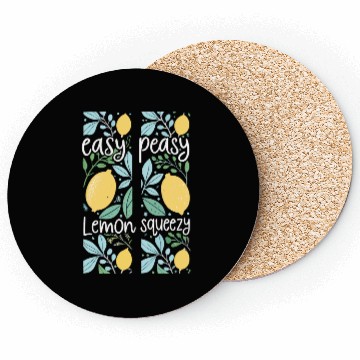 Discover Easy Peasy Lemon Squeezy Cute Lemon Art Coasters
