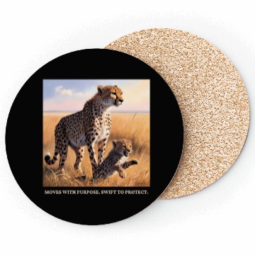 Discover Mama Cheetah and Cub Coasters