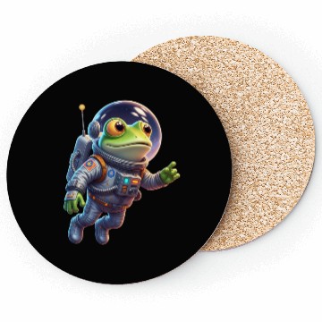 Discover Frog in space suit Coasters