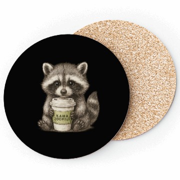 Discover raccoon and coffee - design Kawa Zoomies Coasters