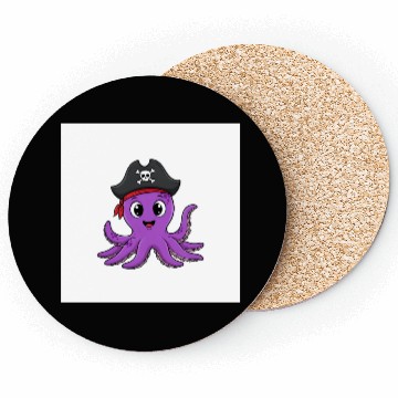 Discover Friendly Octopus Pirate Coasters -Cute Ocean Animal