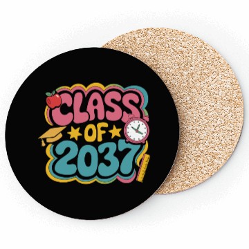 Discover Class of 2037 Grow With Me, groovy back to school Coasters