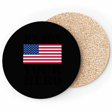Discover MY SON YOUR HERO AMERICAN FLAG US ARMED FORCES Coasters