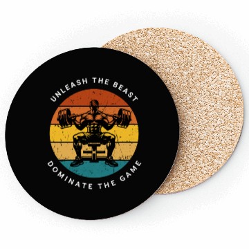 Discover Unleash the Beast – Gym Power Logo Coasters