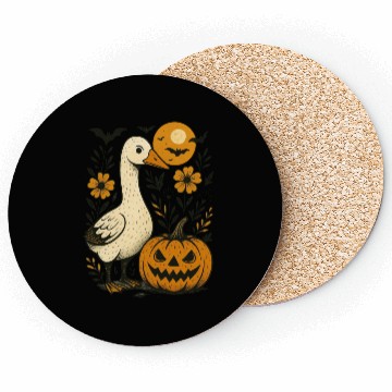 Discover Goose Halloween Fall Silly Goose Boho Flower Coasters