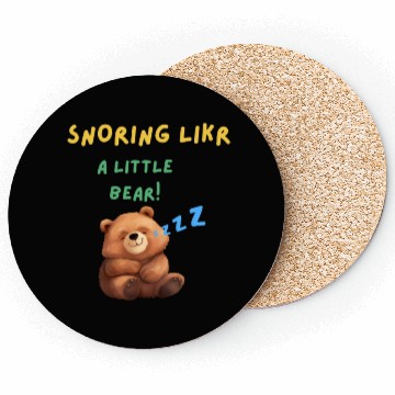 Discover Cute Snoring Bear Graphic Design Coasters