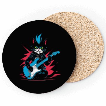 Discover Rockstar Cat – Meow & Roll! Coasters