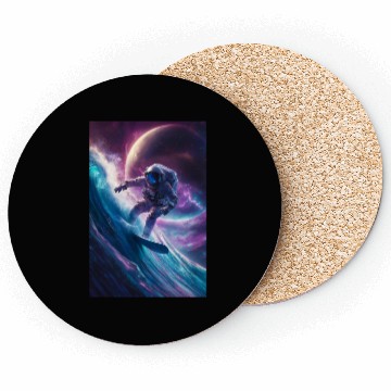Discover Galactic Surfing Astronaut Coasters