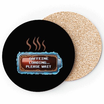 Discover Caffeine Loading... Pixel Coffee Coasters