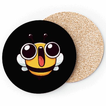 Discover Euphoric bee meme cartoon face joy insect Coasters