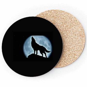 Discover Wolf howling in the moonlight Coasters