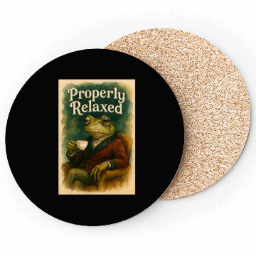 Discover Sophisticated Frog Tea Poster Coasters