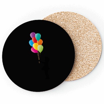 Discover Girl with Colorful Balloons Coasters