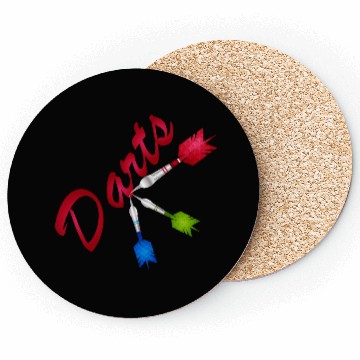 Discover Colorful darts with darts lettering Coasters