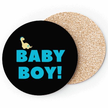 Discover Cute Baby Boy Dinosaur – Blue Newborn Gift Design Coasters