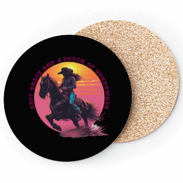 Discover Cowgirl Pride Sunset Scene Coasters