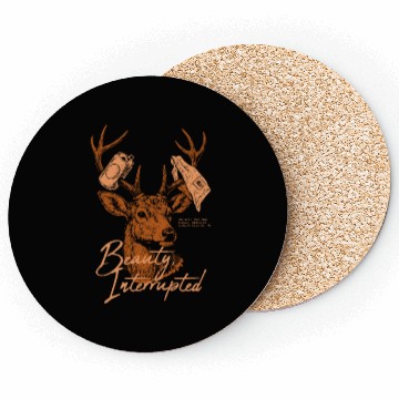 Discover Beauty Interrupted –Realistic Red Deer Environment Coasters