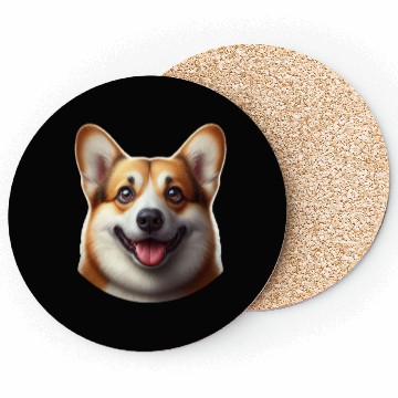 Discover Vibrant Corgi Face Illustration Coasters