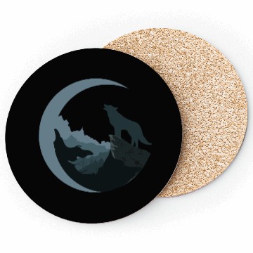 Discover Wolf Moon Silhouette Coasters