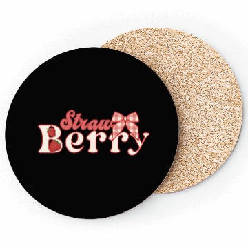 Discover Sweet Strawberry Bow Cute Cottagecore Graphic Coasters