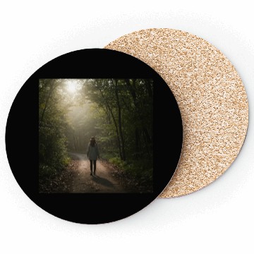Discover Enchanted Forest Path Illustration Coasters