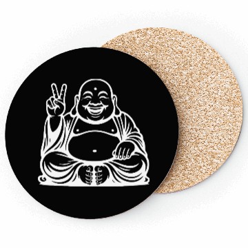 Discover Joyful Buddha Peace Symbol Design Coasters
