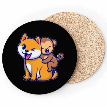 Discover Cute Cartoon Animal Duo Design Coasters