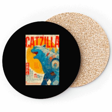 Discover Catzilla Retro Movie Poster Coasters