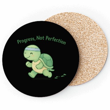 Discover Motivational Turtle Running Design Coasters