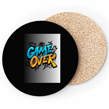 Discover Graffiti Style Game Over Illustration Coasters