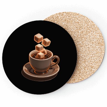 Discover Coffee Cup Sugar Cubes Floating Modern Art Coasters