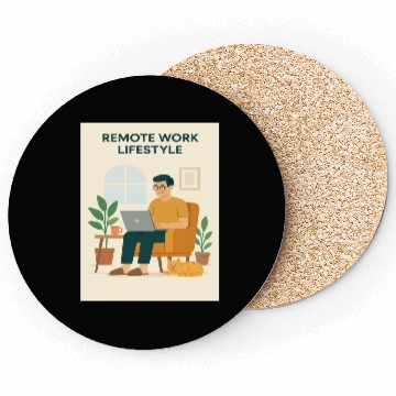 Discover Remote Work Lifestyle Illustration Coasters