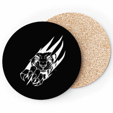 Discover Panther Claw Rip White Outline Coasters