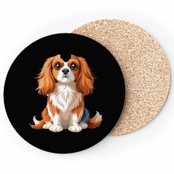 Discover Adorable Cavalier King Charles Illustration Coasters