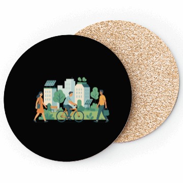 Discover Eco-Friendly Urban Cycling Scene Coasters