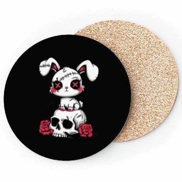 Discover Gothic Bunny on Skull – Cute but Deadly Coasters
