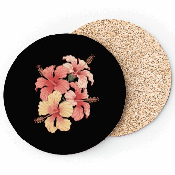 Discover Vibrant Hibiscus Blooms Art Design Coasters