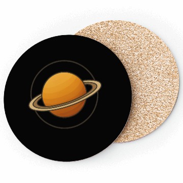 Discover Saturn with Rings Space Illustration Coasters