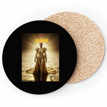Discover Gold Warrior Queen Illustration Coasters