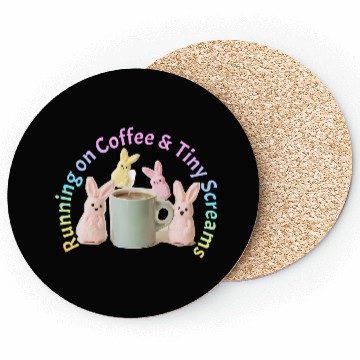 Discover Running on Coffee and Tiny Screams Funny Mom Coasters
