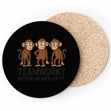 Discover Teamwork Monkey Humor Design Coasters
