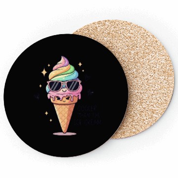 Discover Cooler Than Ice Cream Pun Coasters