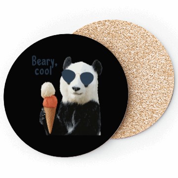 Discover Cool Panda with Sunglasses and Ice Cream Coasters