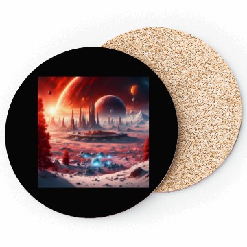 Discover Futuristic Alien Planet Landscape Coasters