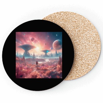 Discover Alien Planet Explorer in Surreal Landscape Coasters