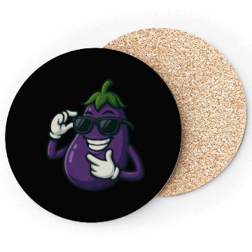 Discover Cool eggplant vegetable design with sunglasses car Coasters